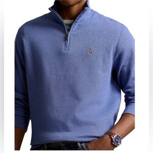 POLO RALPH LAUREN Men’s Blue Quarter-Zip Pullover size L G